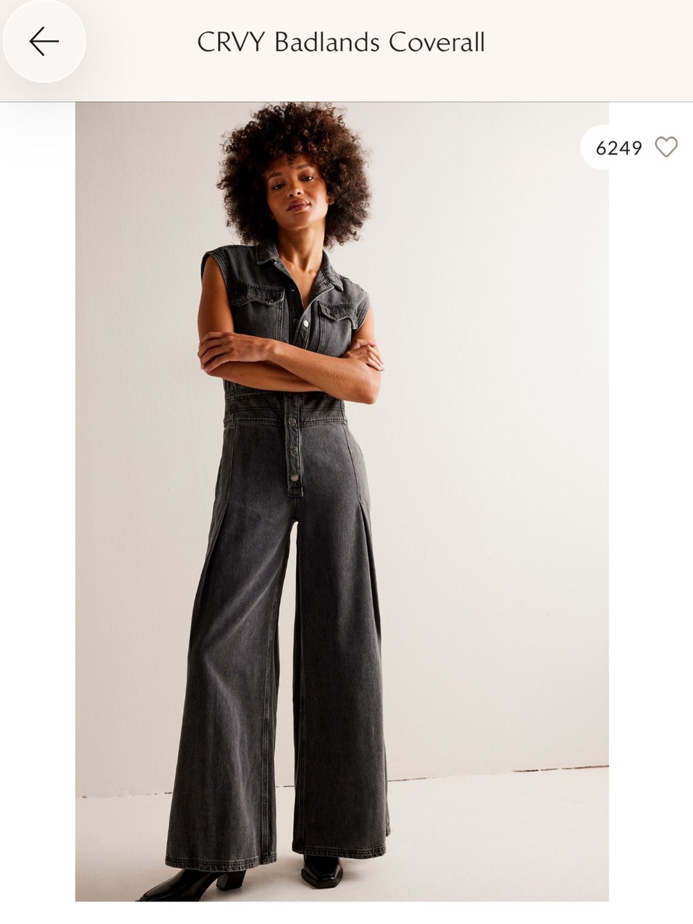 We The Free CRVY Badlands Coverall Washed Black Denim